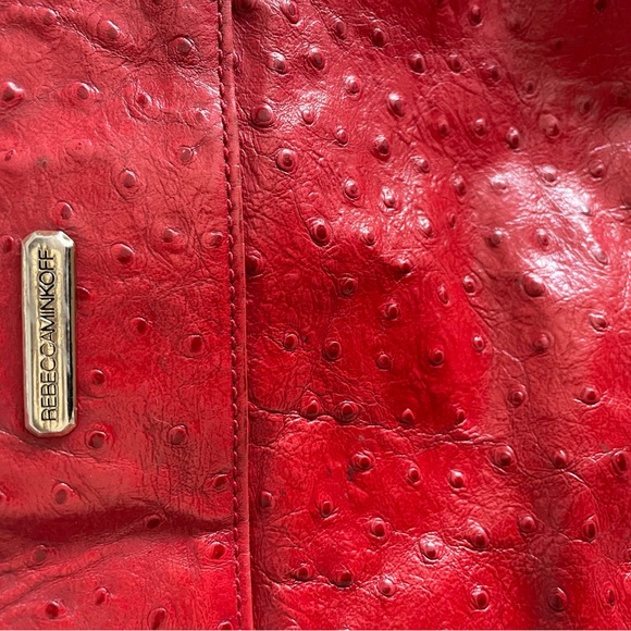 Red Ostrich Leather Rebecca Minkoff Shoulder Bag - Picture 4 of 6